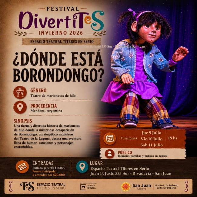 ¿DONDE ESTA BORONDONGO? TEATRO DE MARIONETAS DE HILO Festival DivertiTeS - Invierno 2026