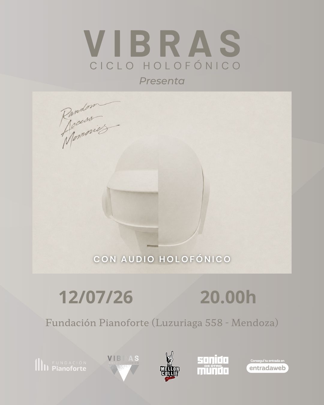 CICLO VIBRAS presenta DAFT PUNK - RANDOM ACCESS MEMORIES CON AUDIO HOLOFONICO