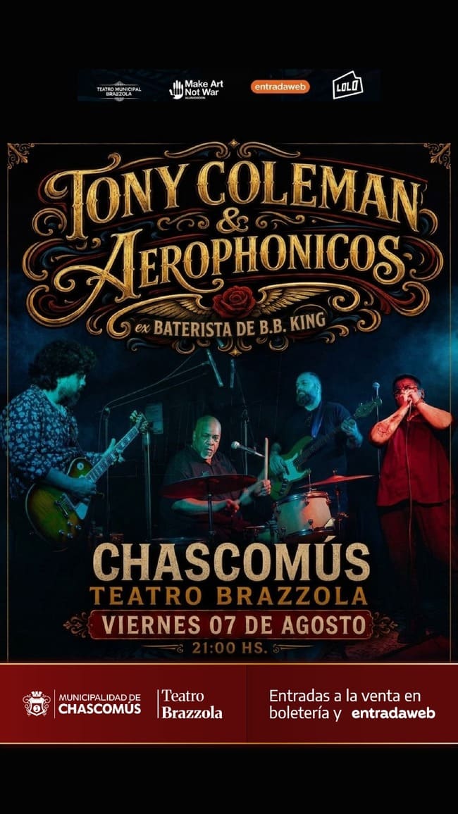 TONY TC COLEMAN ARGENTINA TOUR 2026 (BATERISTA DE BB KING)