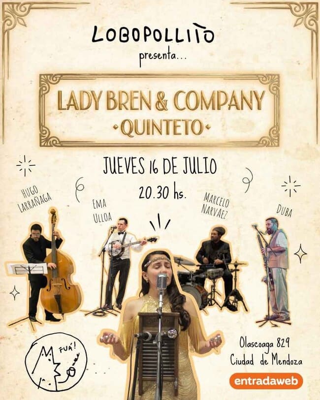 LADY BREN & COMPANY QUINTETO Concierto de SWING JAZZ en LOBOPOLLITO