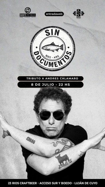 SIN DOCUMENTOS Tributo Andrés Calamaro en 23 RIOS CRAFT BEER